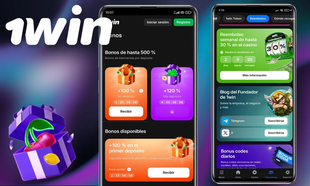 Bonificaciones y promociones en la aplicación